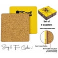 thumbnail image 4 of Inkdotpot Set of 6 Drink Coasters Easy Clean 4-inch SquareCoastersCork Base-Reusable- Tribal, 4 of 8