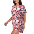 thumbnail image 2 of "Wukai Japanese Cherry Blossoms Women's Pajama Set - Short-Sleeve Top and Shorts with Elastic Waistband and Pockets for Loungewear, Yoga, and Casual Wear-X-Large, 2 of 8