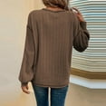 thumbnail image 6 of qolati Long Sleeve Shirts for Women Oversized Casual Solid Crewneck Knitted Sweatshirt 2024 Fall Loose Fit Pullover Shirts Tops, 6 of 6