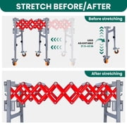 Material Conveyor Unit, Flexible Roller Conveyor, Red Height Adjustable Conveyor Base, 600lbs Load Capacity, Rustproof Steel Design for Warehouse, Logistics Transport