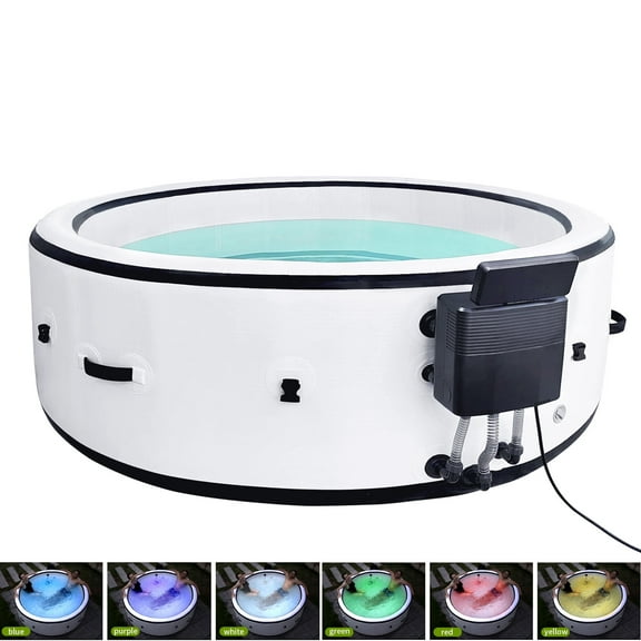 Seizeen Inflatable Hot Tub for 4-6 People, Portable Hot Tub with Colorful Light, Luxurious Home SPA with 150pcs AirJet, 69''Dia, Max 104℉