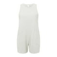 thumbnail image 4 of Women's Casual Rompers Stretchy Summer Sleeveless Shorts Jumpsuits With Pockets, 4 of 6