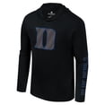 thumbnail image 2 of Men's Colosseum Black Duke Blue Devils Color Pop Active Blend 2-Hit Long Sleeve Hooded T-Shirt, 2 of 3