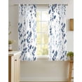 thumbnail image 4 of Blue Botanical Sheer Curtains 54 Inch Length 2 Panels Set for Living Room/Bedroom, Spring Floral Watercolor Leaf Kitchen Curtains Grommet Semi-Sheer Curtains Drapes Voile Window Treatments 42"x54"x2, 4 of 7