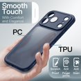 thumbnail image 3 of JETech Matte Case for iPhone 17 Pro 6.3-Inch, Shockproof Military Grade Drop Protection, Full Camera Lens Protection, Frosted Translucent Back Minimalist Phone Cover (Dark Blue), 3 of 5
