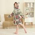 thumbnail image 4 of FORMRS Niños Bathrobe Unisex Hooded Robe Soft Plush Pajamas Sleepwear, Size 7-9T, Red Christmas Poinsettia, 4 of 7