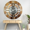 thumbnail image 5 of THE GEARS CLOCK Wall Clock with Real Moving Gears EN-LI_ 36 in Round Vintage-Brown, 5 of 12