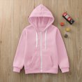 thumbnail image 4 of TOWED22 Unisex Boys Girls Fleece Jacket Lightweight Zip up Active Hoodie Hooded Sweatshirt Kids Spring Fall Jackets Coat,Pink,5-6 Y, 4 of 5