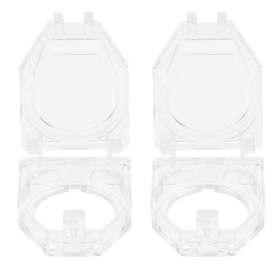 NICEXMAS 2Pcs Push Button Protector Cover Transparent Pc Material Emergency Stop Switch Guard