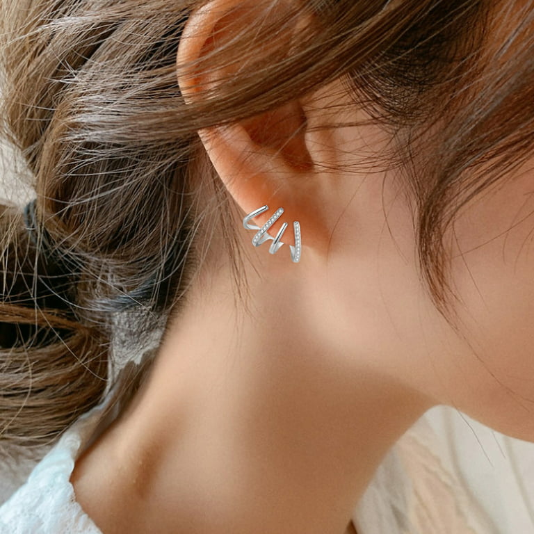Wmkox8yii Women's Fashion Piece Claw Curve Earrings One Jewelry