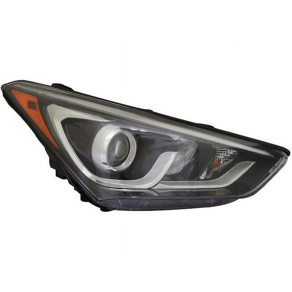 Right Passenger Side Headlight Assembly - Halogen Type - Compatible with 2017 - 2018 Hyundai Santa Fe Sport (2.0T, Base)