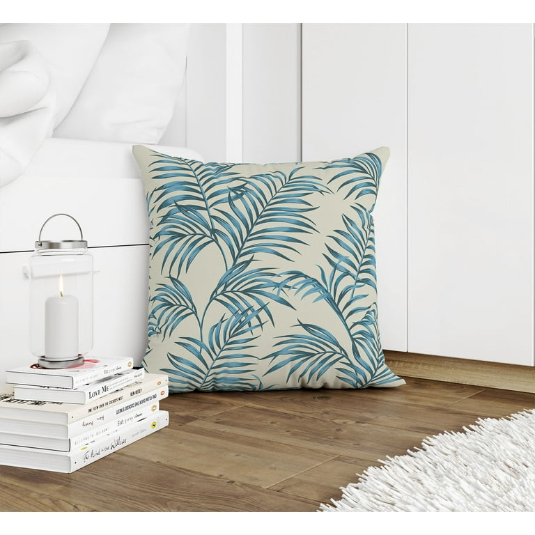 Blue Tropical Leaves Accent Pillow by Kavka Designs Walmart