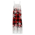 thumbnail image 5 of Women's Christmas Print Casual Jumpsuit Polyester with Pockets Comfortable Fit Versatile, 5 of 5