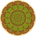 thumbnail image 1 of Ahgly Company Indoor Round Patterned Bold Yellow Area Rugs, 7' Round, 1 of 6