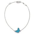 thumbnail image 1 of Pre-Owned Van Cleef & Arpels Van Cleef & Arpels Sweet Alhambra Butterfly Bracelet 18K White Gold and Turquoise By Rebag, 1 of 3