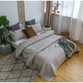 thumbnail image 3 of KASENTEX Coverlet Quilt Set-Pre Washed-Luxury Microfiber Soft Warm Bedding-Solid Colors Bedspread-Contemporary Floral Design, Oversized King + 2 King Shams, TAUPE GREY, 3 of 8
