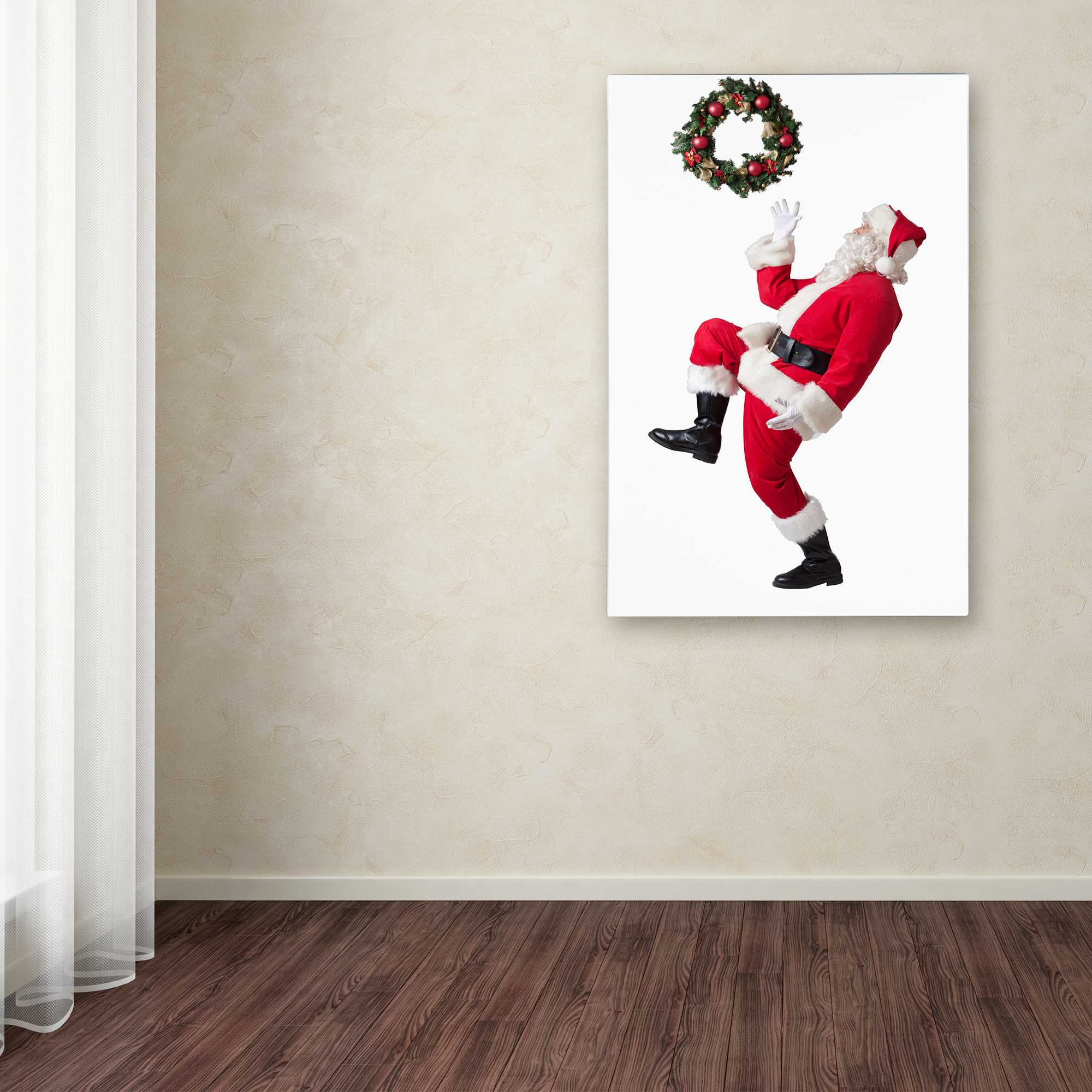 Trademark Fine Art 'Santa-wreath2-11096' Canvas Art by Ed Wheeler