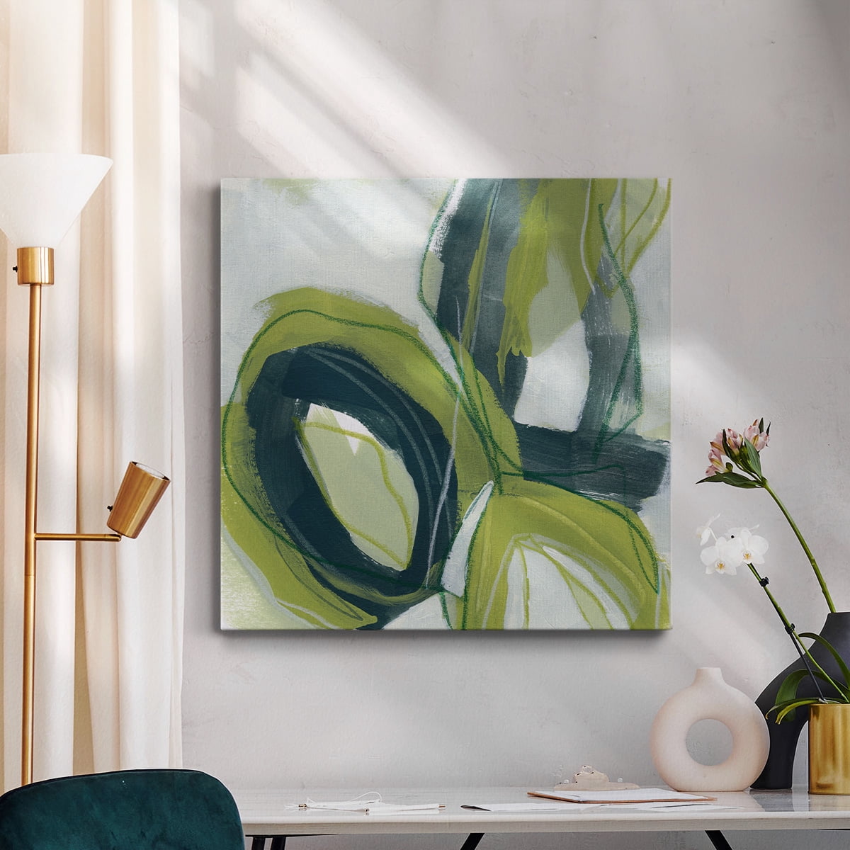 Wexford Home Verdigris Motion I-Premium Gallery Wrapped Canvas, 24" x 24" - Ready to Hang