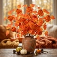 thumbnail image 4 of Dongrere Artificial Fall Branch with Maple Leaf & Pumpkin, Faux Autumn Decorative Stems for Thanksgiving Halloween Mantel Home Table Decor, 23.6 Inch, A, 4 of 6