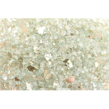 FireGlass Plus Q-PR-10 Quarter Inch Platinum Reflective Fire Glass, 10 Pound Bag