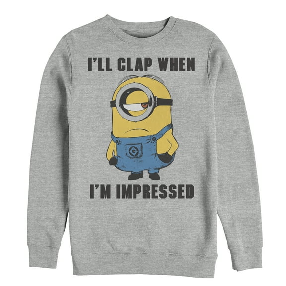 Men's Despicable Me Minions Clap When Impressed Sweatshirt Athletic Heather Large