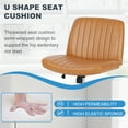 thumbnail image 3 of LIFERECORD Armless Criss Cross Legged Office Desk Chair No Wheels PU Leather Brown, 3 of 5