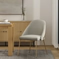 thumbnail image 2 of Gracie Stone and Gold Leatherette Dining Chair with Steel Legs, 2 of 8