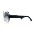 thumbnail image 6 of Womens Oversized Dimensional Thick Rectangle Retro Fashion Plastic Sunglasses [Clear Black - Smoke], 6 of 7