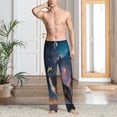 thumbnail image 5 of Vsdgher Night Sky Wolf Print Mens Pajama Pants Sleep & Lounge Pants, PJ Bottoms With elastic waistb and Pockets, 5 of 5