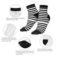 thumbnail image 4 of Women's Men's Black And White Stripe Lightweight Ventilation Quarter Ankle Socks, 4 of 7