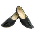 thumbnail image 2 of Mens Black Glitter Sherwani Shoes Punjabi Jutiis Khussa Mens Designer Mojari, 2 of 5