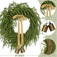 thumbnail image 2 of Christmas Wreath with Bells and Ribbon for Front Door,Artificial Pine Greenery Winter Wreath for Indoor Outdoor Decor,Country Style Door Hanging Wreath for Wall,Window,Porch,Mantel and Table, 2 of 4