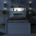 thumbnail image 5 of Harper & Bright Designs Twin Size Wooden Platform Bed with Trundle and 3 Drawers Underneath, Wooden Bedframe with Headboard Storage and Built-in USB & LED Light, White, 5 of 13