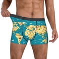thumbnail image 2 of Kdxio Men's Boxer Briefs with World Map With Landmarks Print - Comfortable and Breathable Underwear for Everyday Wear, 2 of 7