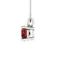 thumbnail image 3 of 1.0 ct Brilliant Round Cut Solitaire Natural Garnet 18K White Solid Gold Everyday Affordable Designer Necklace Pendant with 16" Chain, 3 of 7