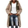 thumbnail image 6 of IUYRTFE Women's Reversible Long Fleece Lined Puffer Coat Two Sided Hooded Winter Jacket with Pockets for Cold Weather, 6 of 9