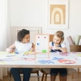 thumbnail image 2 of 1 juego de pizarra de tiza de doble cara para niños, pizarra blanca para escribir, pizarra de tiza independiente para niños, 2 of 7