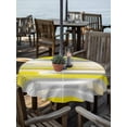 thumbnail image 2 of Outdoor Tablecloths with Umbrella Hole & Zipper, Yellow Gray Stripes Round Tablecloth 54 Inch, Watercolor Modern Abstract Minimalist Waterproof Table Cloth, Patio/Pool/Picnic Table Covers, 2 of 8
