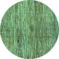 thumbnail image 1 of Ahgly Company Indoor Round Abstract Turquoise Blue Modern Area Rugs, 7' Round, 1 of 4