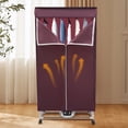 thumbnail image 2 of Portable Electric Dryer 1200-1500W Travel Mini Dryer with Remote 60-70℃ 3 Gears Adjustment Apartment House RV 2-Tier Foldable Waterproof Electric Dryer Rack Load 66.14lbs (Wine Red), 2 of 12