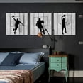 thumbnail image 2 of wall26 3 Panel Canvas Wall Art Play Basketball Pictures Home Wall Decorations for Bedroom Living Room Paintings Canvas Prints Framed - 16"x16"x3 Panels, 2 of 4