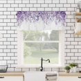 thumbnail image 4 of Purple Eucalyptus Leaves Curtain Valance for Windows/Living Room/Kitchen/Bathroom/Farmhouse, Short Rod Pocket Tier Curtain Window Treatment, 1 Panel 54 x 18 Spring Floral Summer Botanical, 4 of 6