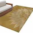 thumbnail image 2 of Brown Boho Runner Rug 2.7x5 FT, Non Slip Entryway Carpet, Middle Century Abstract Floral Ethnic Art Washable Soft Floor Carpet Entrance Mat Non-Shedding Throw Rug for Hallway Laundry Room Bedside, 2 of 9