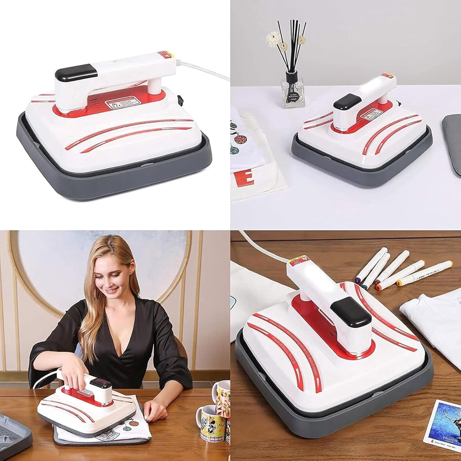 Heat Press Machine for T Shirts, 10" x 10" Portable Press Machine with Adjustable Temperature and Timer Auto Shutdown, Fast Evenly Heating Up, for Hat, Bags, Heating Transfer Projects