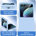 thumbnail image 4 of Motorola Razr Plus (2023) Case with Camera Screen Protector, Ultra Slim Lightweight Anti-Drop Anti-Scratches Hard PC Protective Cover Phone Case for Motorola Razr+ 2023- Light Blue, 4 of 14