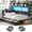 Black, variant on Twin Corner Bed Frame with Bookcase Storage, 4 Drawers and Charging Stations, Twin Metal Platform Bed with Led Lights and 10 Storage Pockets, Twin Daybed for /Adult/Teens, Black