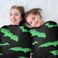 thumbnail image 5 of Black Halloween Bats with Green Round Blanket,Comfortable Soft Flannel Throw Blanket,All Season,Warm Lightweight Blankets for Sofa Bed Couch Living Room Chair 47"x47", 5 of 5