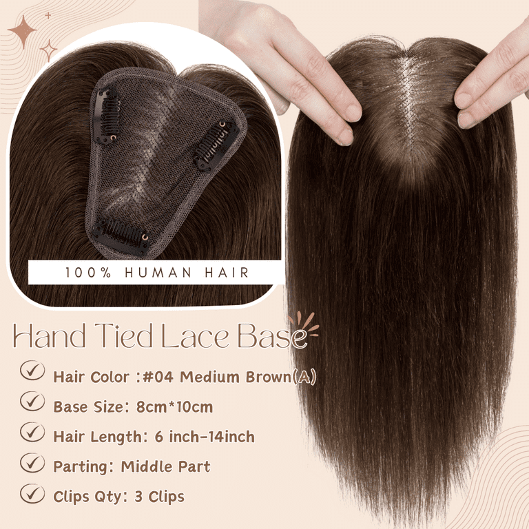 Remy Human Hair Topper Volumizer 8\