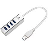 iXCC Aluminium 4 Port Compact Portable High Speed USB 3.0 Data Hub for Windows_ Mac OS_ Linux _