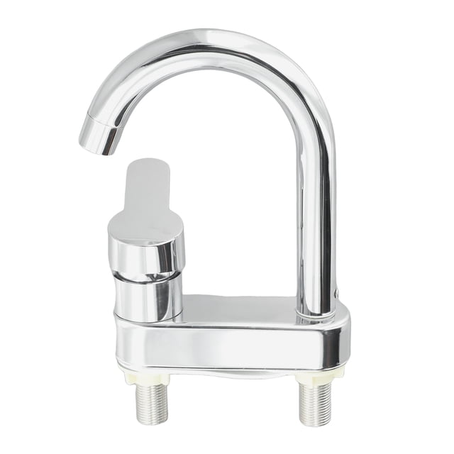 Bathroom Basin Faucet 304 Stainless Steel Sink Mixer Tap Hot Cold Water 2 Holes Deck Mounted Single Handle Faucet